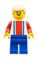 Soccer player with red and blue team attire, #9 on back, and tan hair - soc029