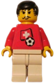 A soccer player with Swiss Player 3 design, Swiss flag torso sticker on front, and black number sticker on back - soc030s03