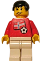 Norwegian soccer player with Norwegian flag torso sticker on front and black number sticker on back - soc030s05
