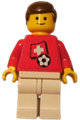 Soccer player wearing Swiss Player 4 jersey with Swiss flag sticker on front and black number sticker on back - soc036s03