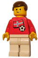 Norwegian soccer player with Norwegian flag torso sticker on front and black number sticker on back - soc036s05