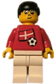 Danish soccer player wearing a Danish Flag Torso sticker on the front and number 5 sticker on the back - soc040s01