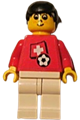Soccer player with Swiss Player 5 on torso, Swiss Flag sticker on front, and black number sticker on back - soc040s03
