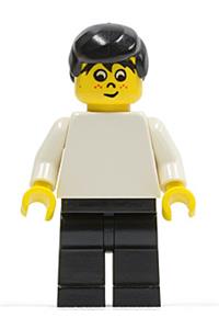 Soccer Player Minifigure - Soccer player on the white and black team, wearing jersey number 5 - soc041