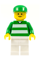 Soccer fan on the green and white team wearing a green cap - soc046