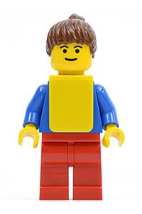 Soccer Player Womens Team - Female soccer player with a brown ponytail hair, no freckles, wearing a yellow vest - soc050