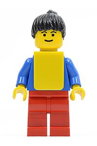 Soccer Player Womens Team - Female soccer player with black ponytail hair, eyebrows, and a yellow vest - soc051