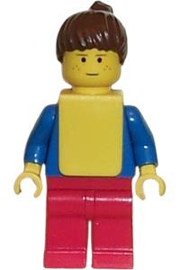 Soccer Player Womens Team - A female soccer player with brown ponytail hair, freckles, and a yellow vest - soc052