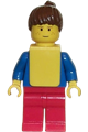 A female soccer player with brown ponytail hair, freckles, and a yellow vest - soc052