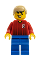 Soccer player in red/blue team shirt with number 5 - soc063