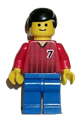 Soccer player on the red and blue team wearing a #7 shirt - soc064