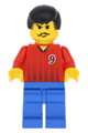 Soccer player wearing a red and blue team shirt with the number 9 - soc066