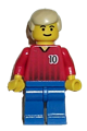 Soccer player in red/blue team jersey with number 10 - soc067