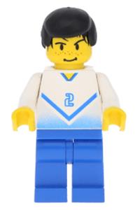 Soccer Player White & Blue Team - Soccer Player White & Blue Team with shirt  #2 - soc081