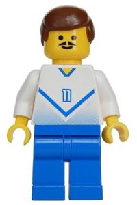 Soccer Player White & Blue Team - Soccer Player White & Blue Team with shirt #11 - soc085