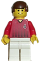 Soccer Player Red/White Team with shirt  #4 - soc087
