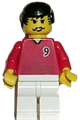 Soccer Player Red/White Team with shirt  #9 - soc088