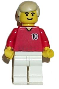 Soccer Player Red/White Team with shirt #10 soc089