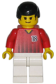 Soccer player on red/white team wearing shirt #18 - soc091
