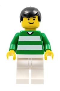 Soccer Player Green & White Team #11 on Back soc093
