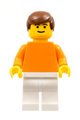 Plain Orange Torso with Orange Arms, White Legs, Brown Male Hair - soc095