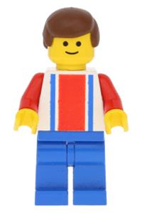 Soccer Player Red & Blue Team - Soccer player with brown hair, wearing a red and blue team uniform with "#7" on the back - soc096