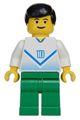 Promotional soccer player minifigure wearing a white and blue shirt with the number 10 - soc099