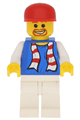 Soccer Fan Blue - White Legs, Striped Scarf Torso Sticker - soc114s