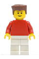 Plain Red Torso with Red Arms, White Legs, Reddish Brown Flat Top Hair - soc118