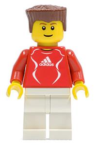 Soccer Player Red - Adidas Logo, Red and White Torso Stickers soc118s
