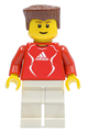 Soccer Player Red - Adidas Logo, Red and White Torso Stickers - soc118s