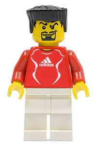 Soccer Player Red - Adidas Logo, Red and White Torso Stickers soc119s