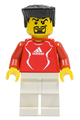 Soccer Player Red - Adidas Logo, Red and White Torso Stickers - soc119s