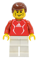 Soccer Player Red - Adidas Logo, Red and White Torso Stickers - soc120s
