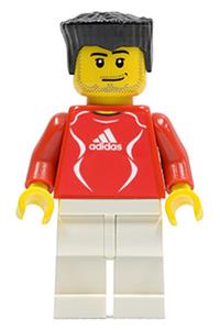 Soccer Player Red - Adidas Logo, Red and White Torso Stickers soc122s