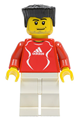 Soccer Player Red - Adidas Logo, Red and White Torso Stickers - soc122s