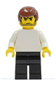 Plain White Torso with White Arms, Black Legs, Reddish Brown Male Hair - soc123