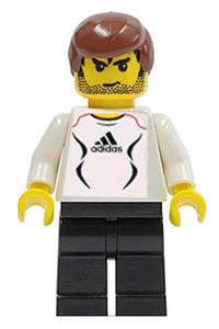 Adidas White Soccer Player - Soccer player with white Adidas logo, white and black torso stickers (#2) - soc123s
