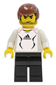 Soccer Player White - Adidas Logo, White and Black Torso Stickers - soc123s