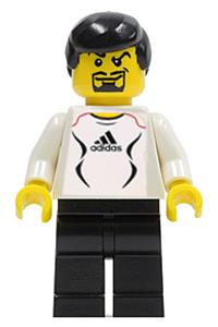 Soccer Player White - Adidas Logo, White and Black Torso Stickers soc124s