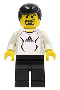 Adidas White Soccer Player - Soccer player with white torso stickers featuring Adidas logo and white and black design (#5) - soc124s