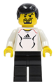 Soccer Player White - Adidas Logo, White and Black Torso Stickers - soc124s