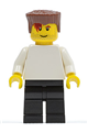 Plain White Torso with White Arms, Black Legs, Reddish Brown Flat Top Hair - soc125