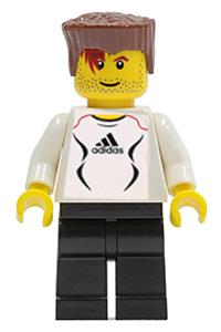 Adidas White Soccer Player - White soccer player with Adidas logo, torso stickers in white and black (#7) - soc125s