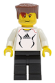 Soccer Player White - Adidas Logo, White and Black Torso Stickers - soc125s