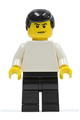 Plain White Torso with White Arms, Black Legs, Black Male Hair - soc126