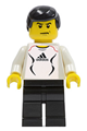 Soccer Player White - Adidas Logo, White and Black Torso Stickers - soc126s