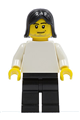 Plain White Torso with White Arms, Black Legs, Black Female Hair - soc127