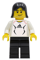 Soccer Player White - Adidas Logo, White and Black Torso Stickers - soc127s
