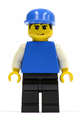 Plain Blue Torso with White Arms, Black Legs, Blue Cap - soc128